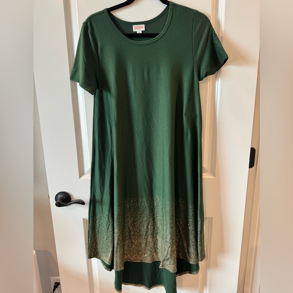 Lularoe elegant Carly green and gold
